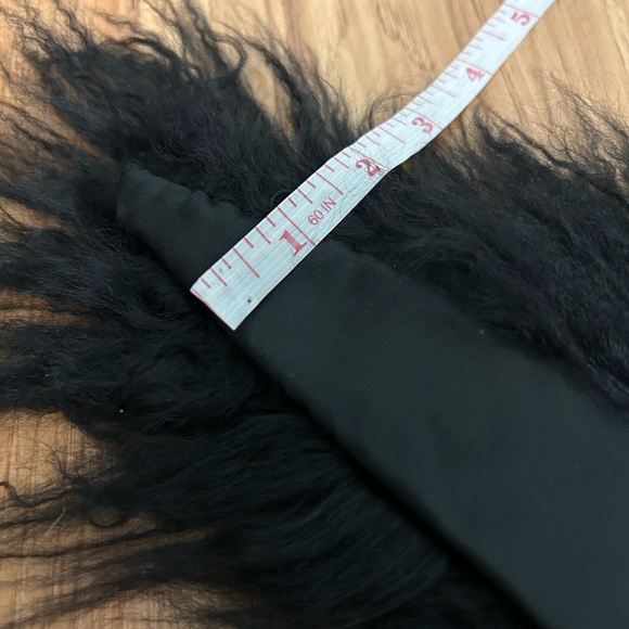 Guido Lombardi Made in Italy Leather Fur Black Shawl Scarf - Picture 6 of 8